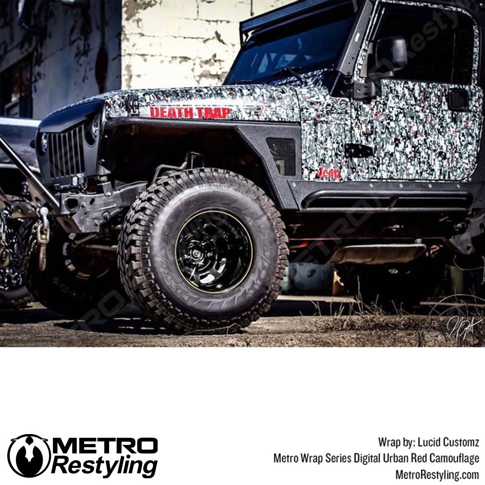 Metro Wrap Digital Urban Red Camouflage