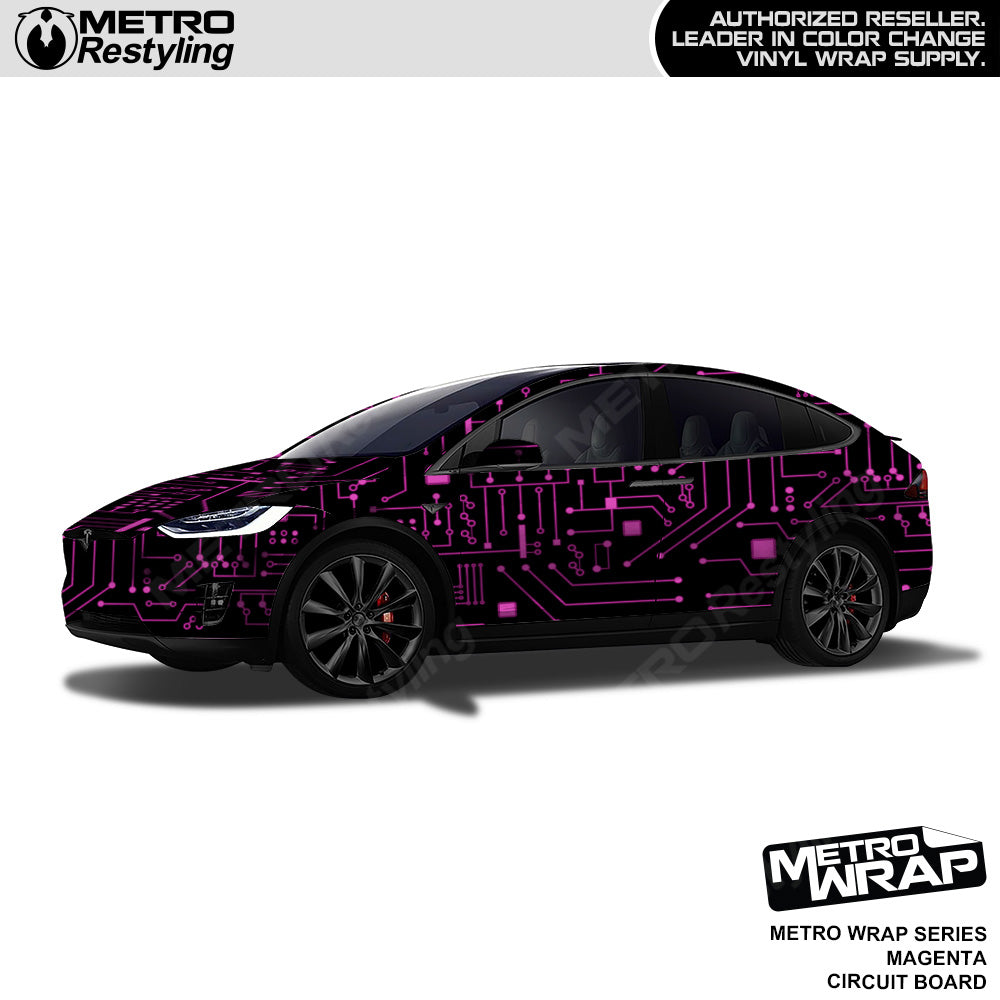 Metro Wrap Circuit Board Magenta Car Wrap