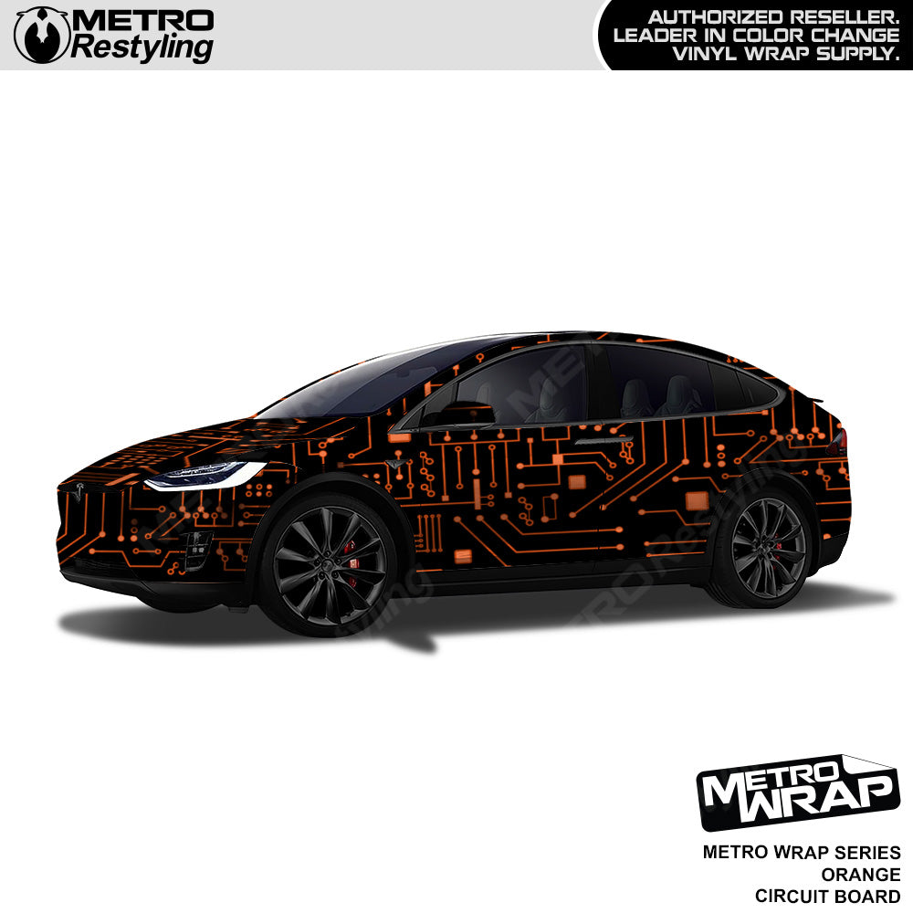 Metro Wrap Circuit Board Orange Car Wrap