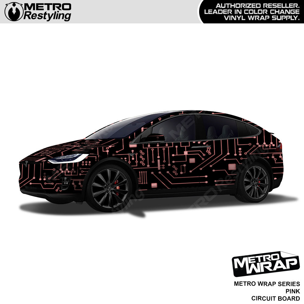Metro Wrap Circuit Board Pink Car Wrap