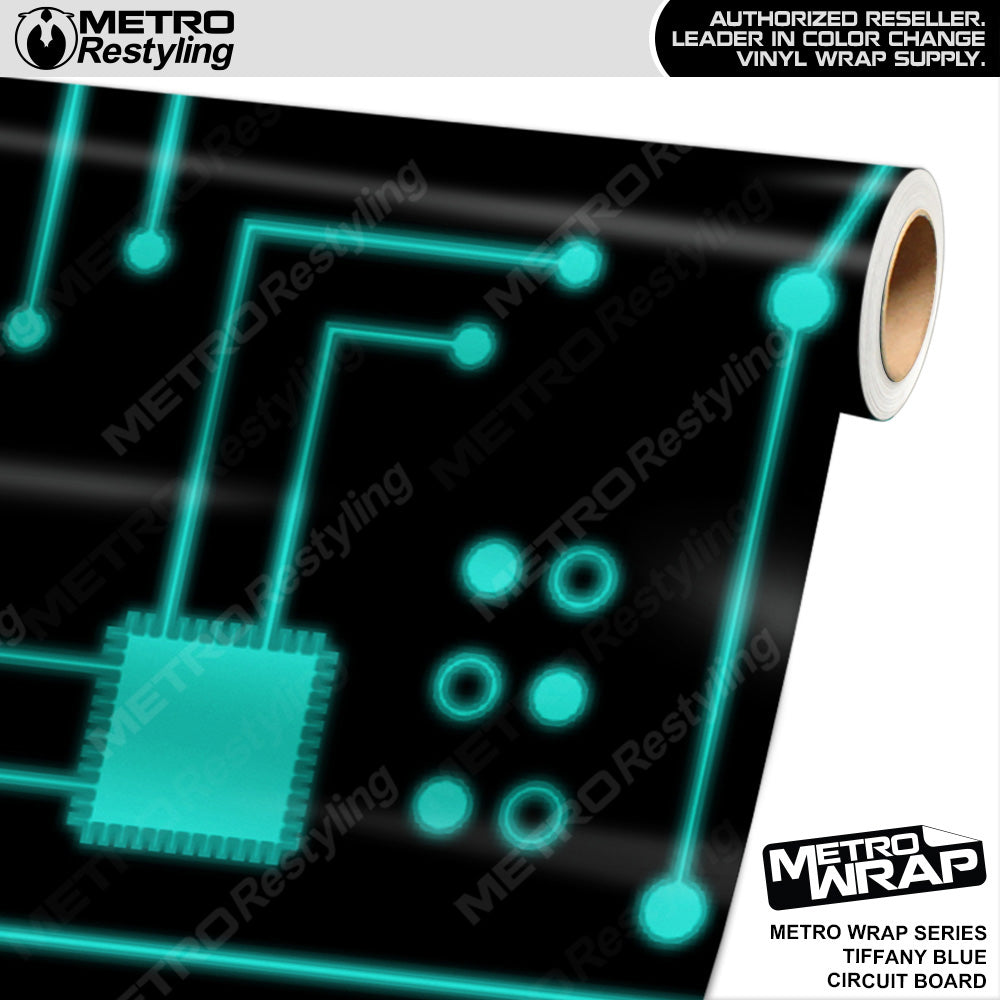 Metro Wrap Circuit Board Tiffany Blue Vinyl Film