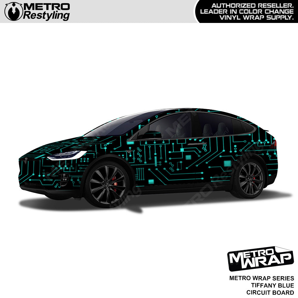 Metro Wrap Circuit Board Tiffany Blue Car Wrap