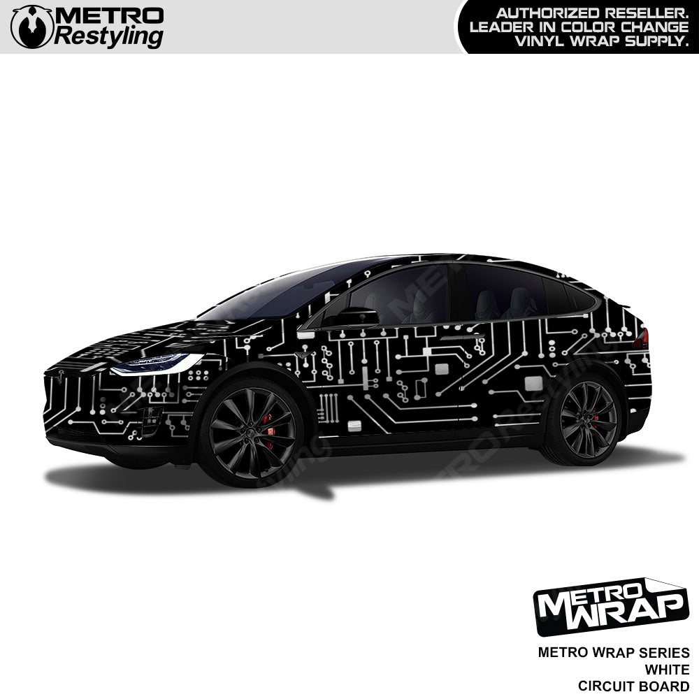 Metro Wrap Circuit Board White Car Wrap