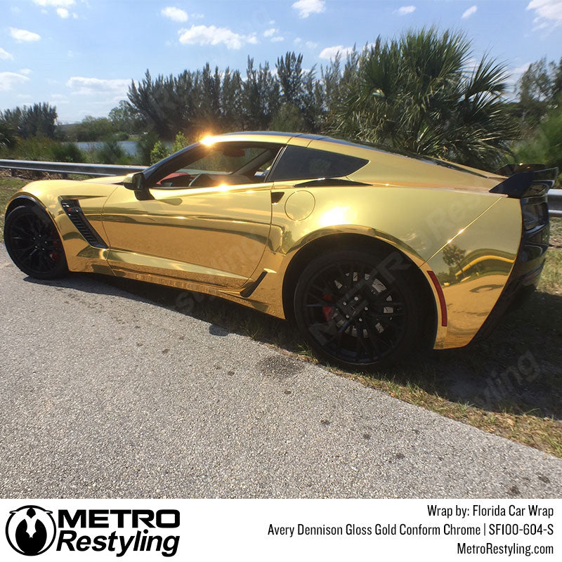 Avery Dennison SF100 Gloss Gold Conform Chrome Vinyl Wrap