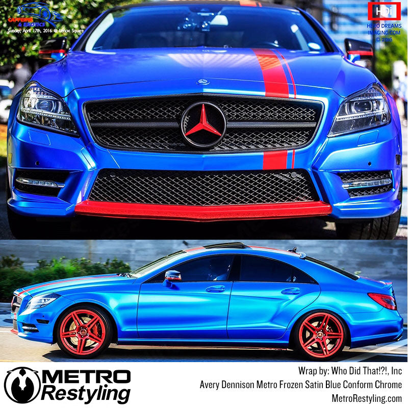 Avery Dennison SF100 Gloss Blue Conform Chrome Benz