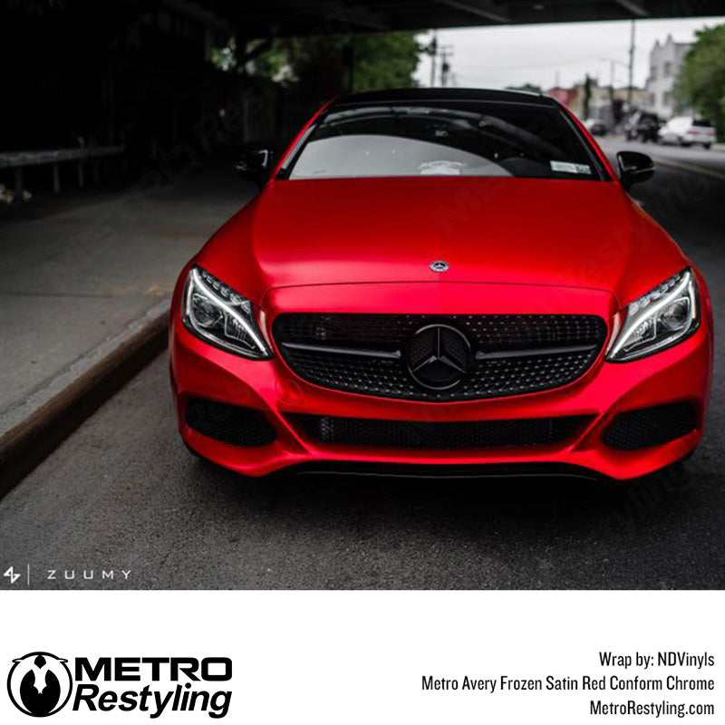 Metro Avery SF100 Frozen Satin Red Conform Chrome Benz