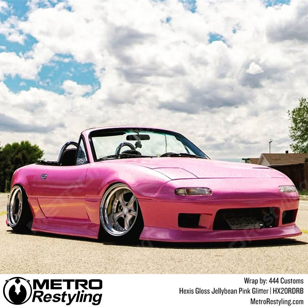 Gloss Jellybean Pink Glitter Car Wrap