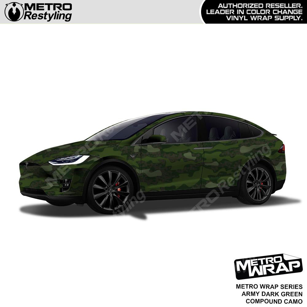 Metro Wrap Compound Army Dark Green Camouflage Vinyl Film