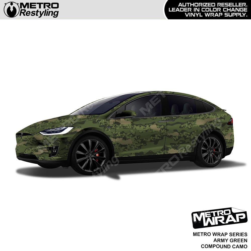 Metro Wrap Compound Army Green Camouflage Vinyl Film
