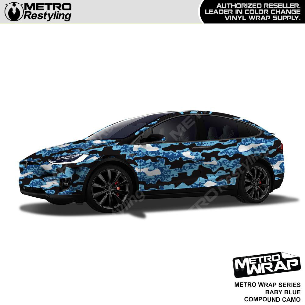 Metro Wrap Compound Baby Blue Camouflage Vinyl Film