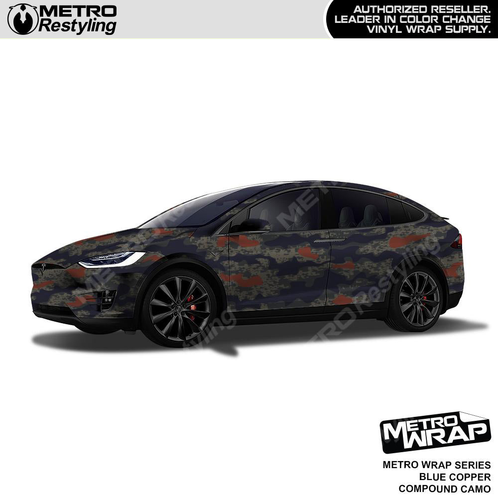 Metro Wrap Compound Blue Copper Camouflage Vinyl Film