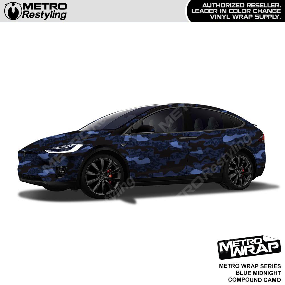 Metro Wrap Compound Blue Midnight Camouflage Vinyl Film