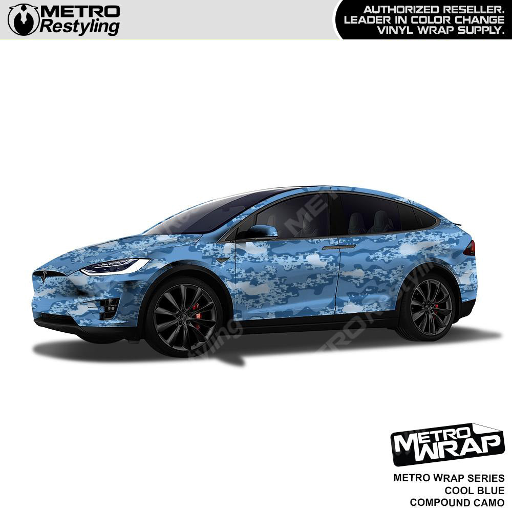 Metro Wrap Compound Cool Blue Camouflage Vinyl Film