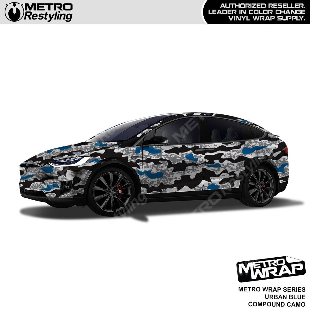Metro Wrap Compound Blue Tiger Camouflage Vinyl Film