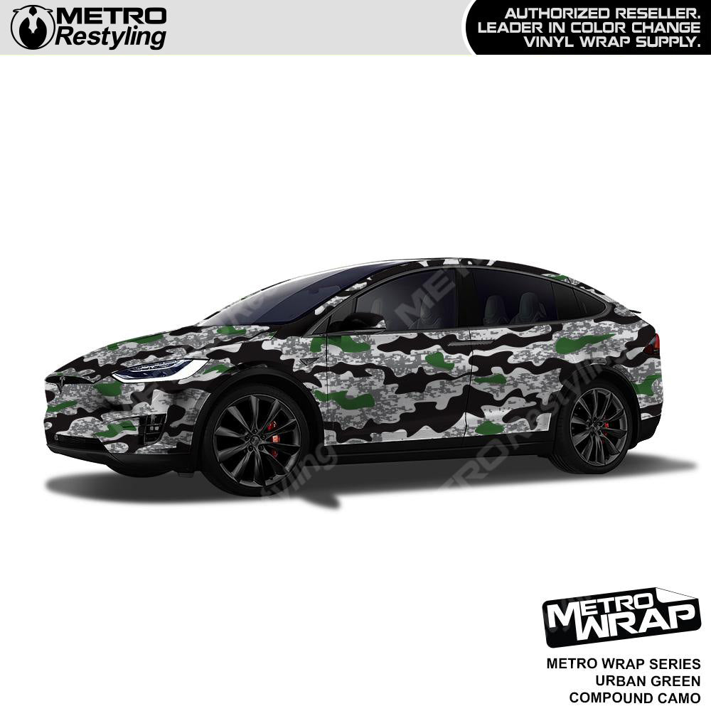 Metro Wrap Compound Green Urban Camouflage Vinyl Film