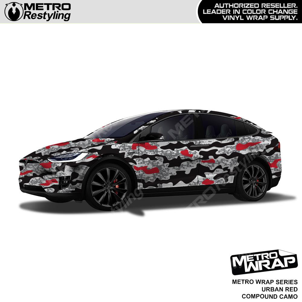 Metro Wrap Compound Red Urban Camouflage Vinyl Film