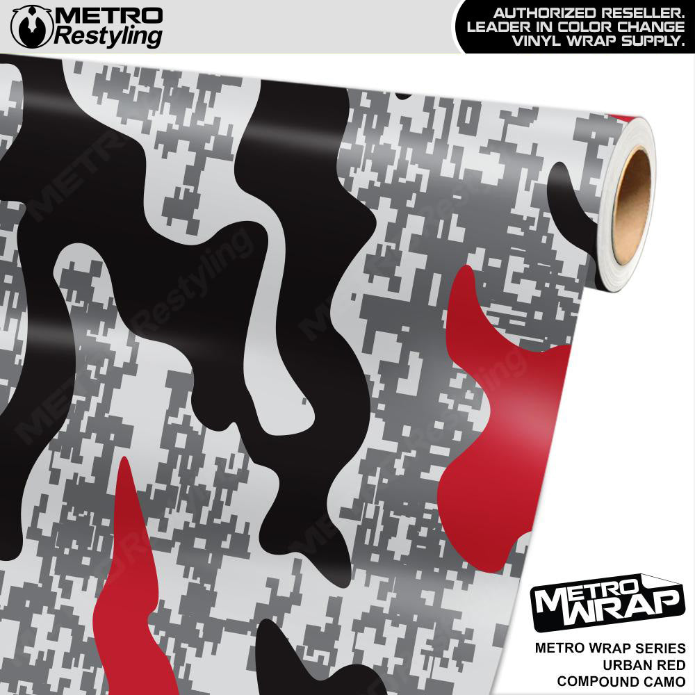 Metro Wrap Compound Red Urban Camouflage Vinyl Film