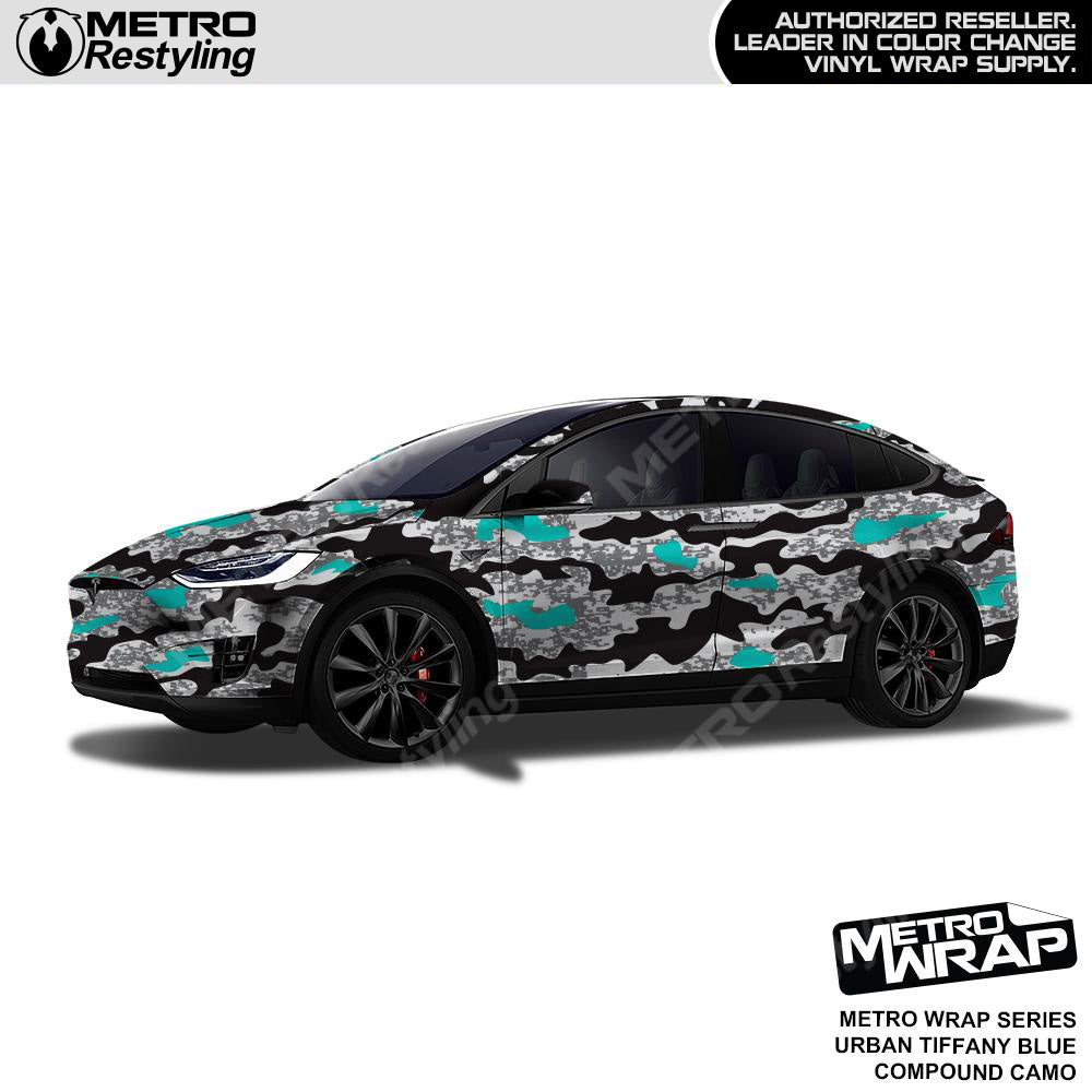 Metro Wrap Compound Tiffany Blue Urban Camouflage Vinyl Film