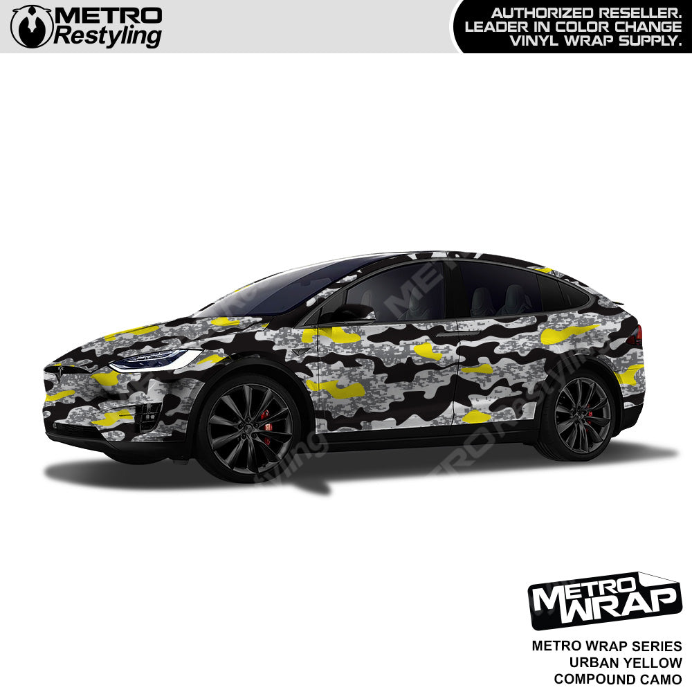 Metro Wrap Compound Yellow Urban Camouflage Vinyl Film
