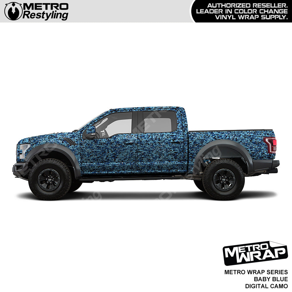 Metro Wrap Digital Baby Blue Camouflage Truck Wrap