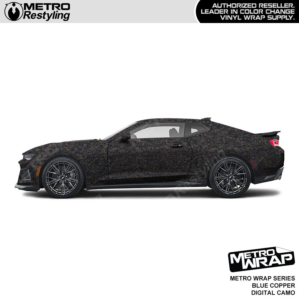 Metro Wrap Digital Blue Copper Camouflage Car Wrap