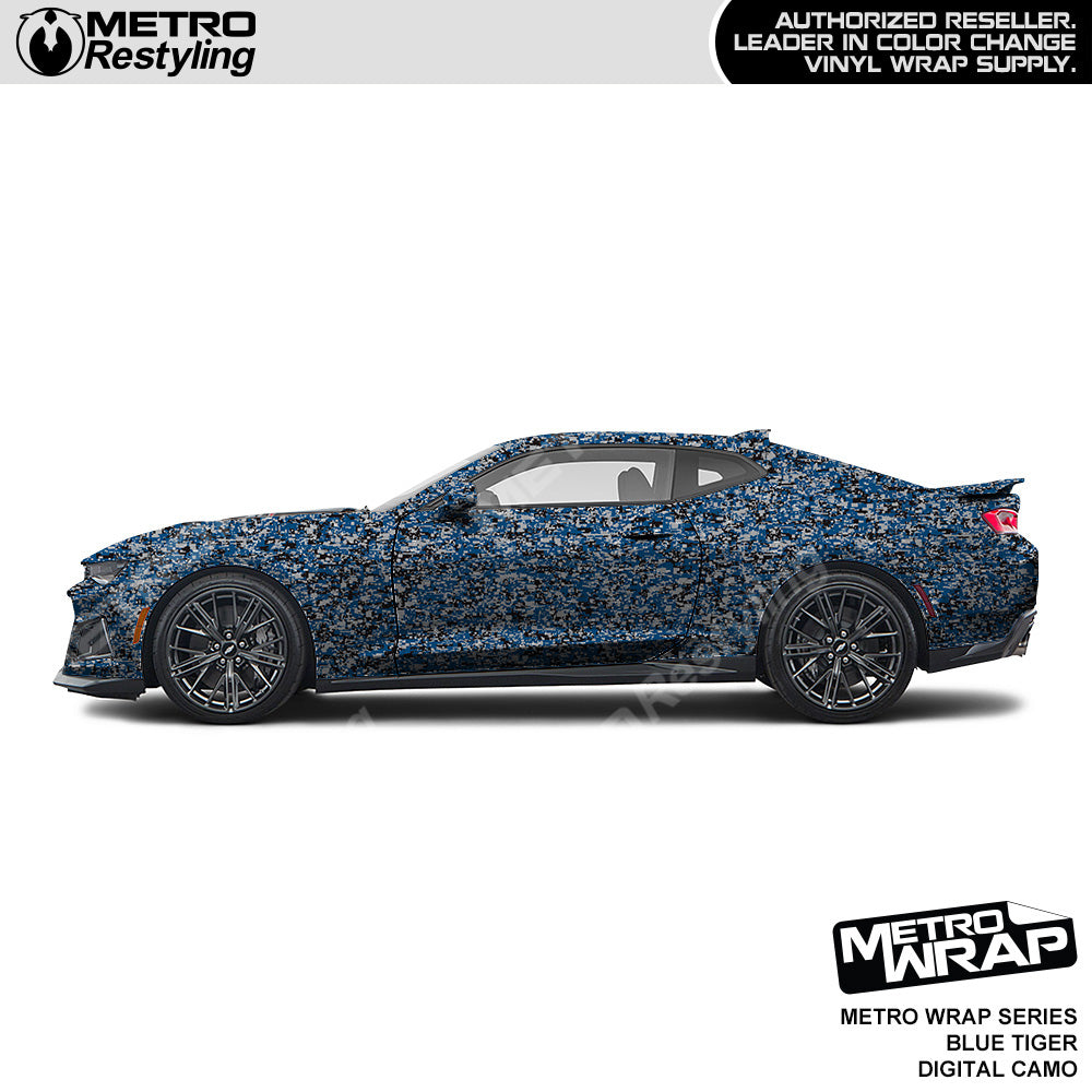 Metro Wrap Digital Blue Tiger Camouflage Car Wrap