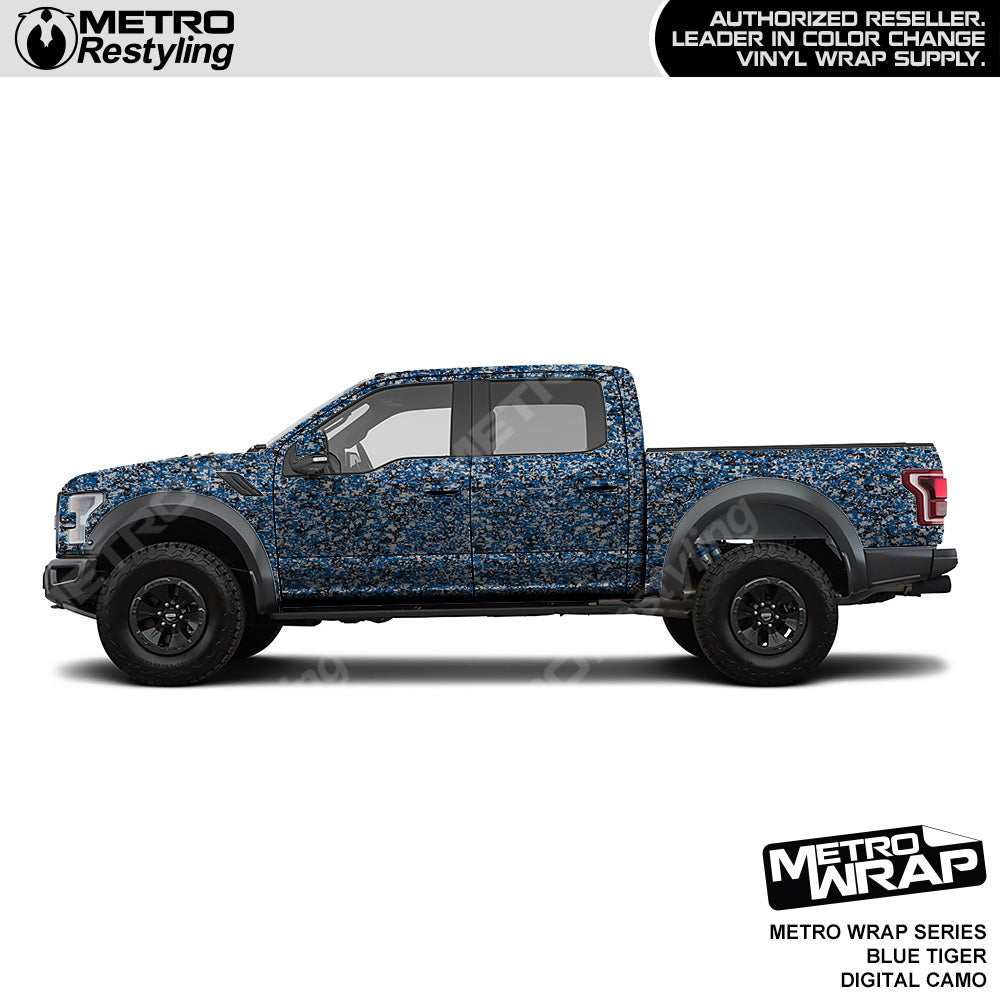 Metro Wrap Digital Blue Tiger Camouflage Truck Wrap