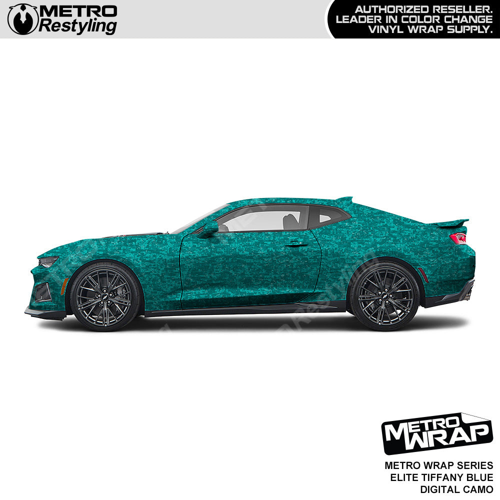 Metro Wrap Digital Elite Tiffany Blue Camouflage Car Wrap