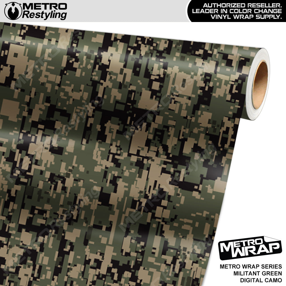 Metro Wrap Digital Militant Green Camouflage