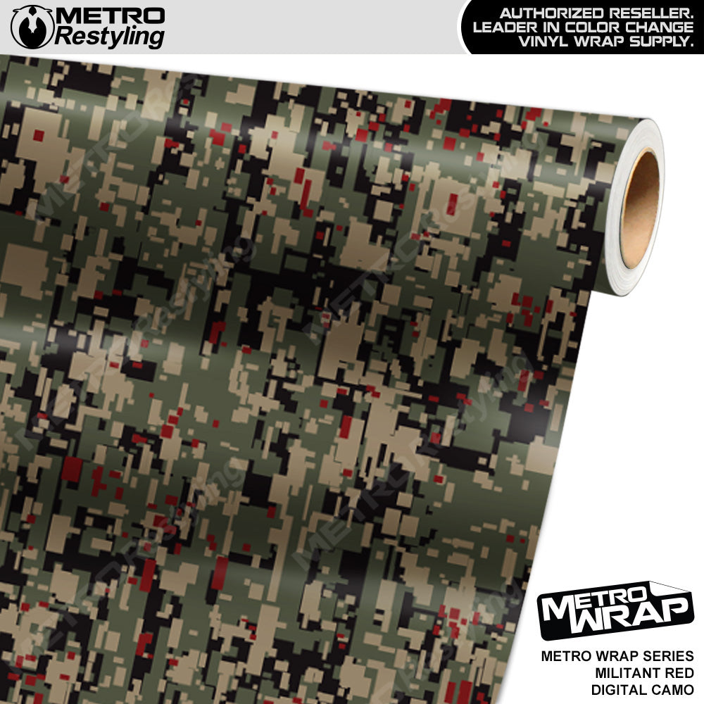 Metro Wrap Digital Militant Red Camouflage