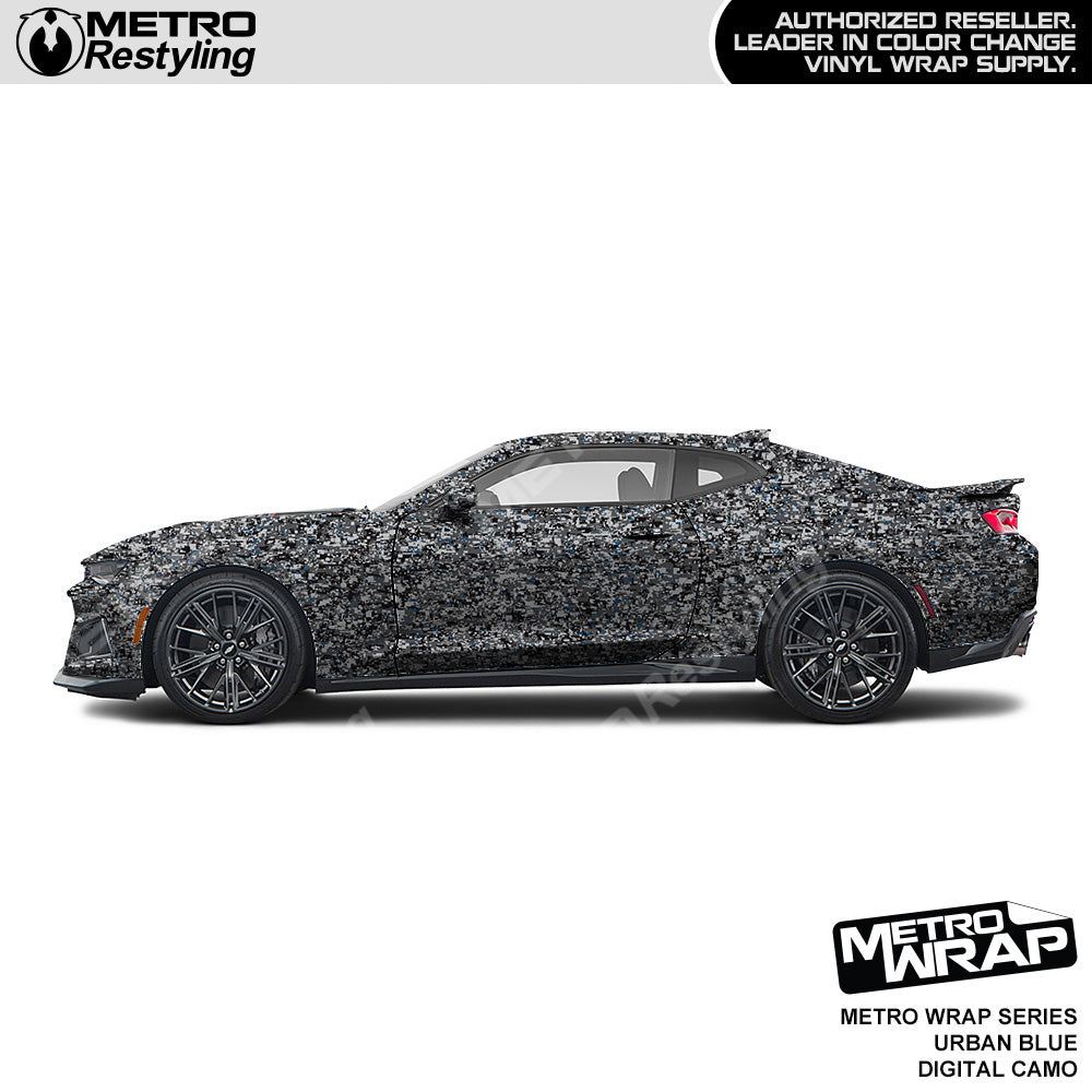 Metro Wrap Digital Urban Blue Camouflage Vinyl Film