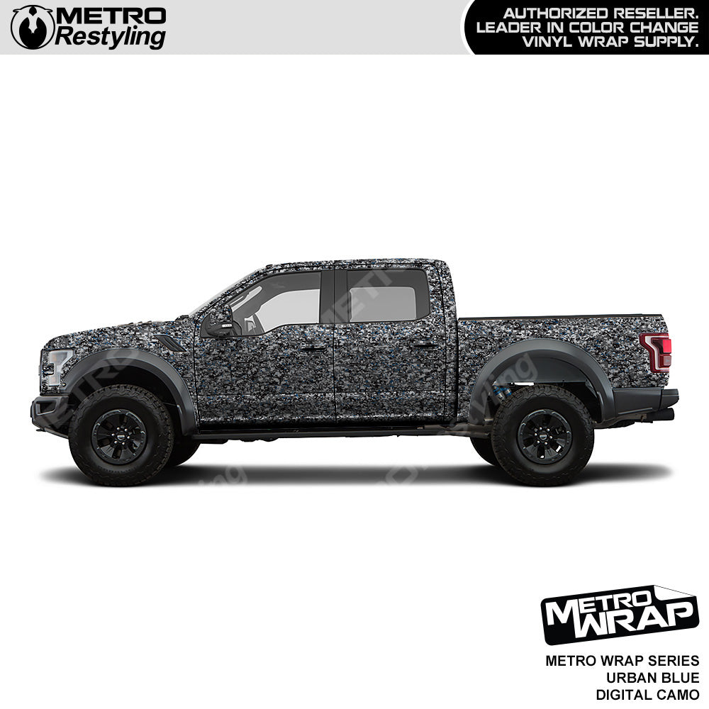 Metro Wrap Digital Urban Blue Camouflage Vinyl Film