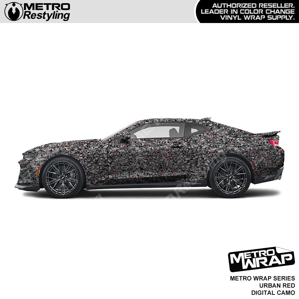 Metro Wrap Digital Urban Red Camouflage Vinyl Film