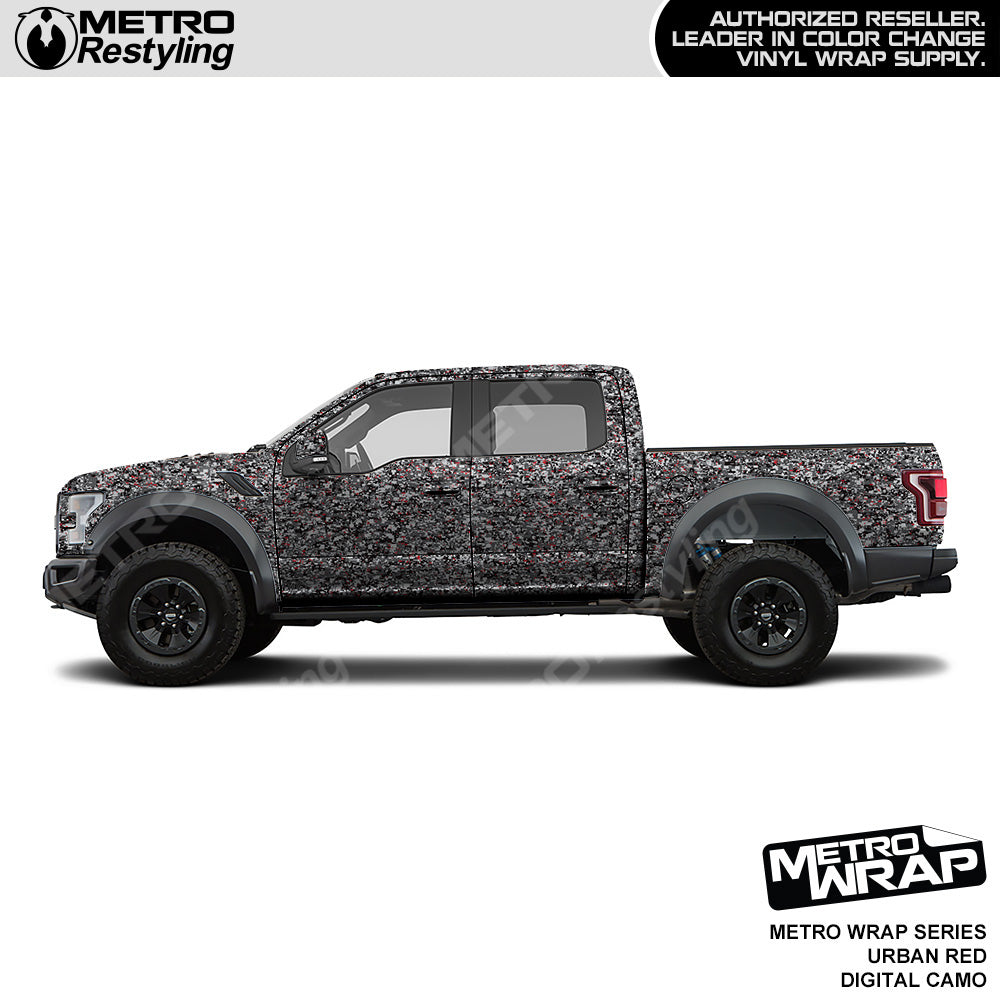 Metro Wrap Digital Urban Red Camouflage Vinyl Film