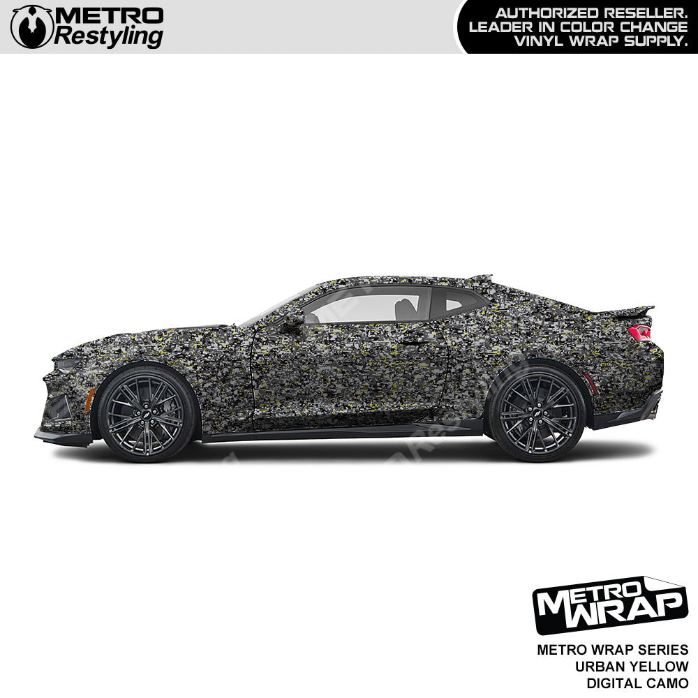 Metro Wrap Digital Urban Yellow Camouflage Vinyl Film