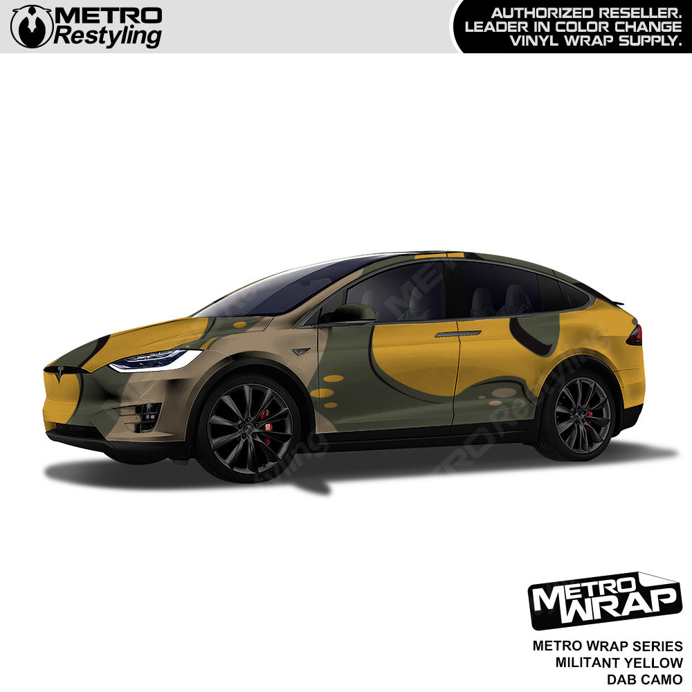 Metro Wrap Dab Militant Yellow Camouflage Vinyl Film