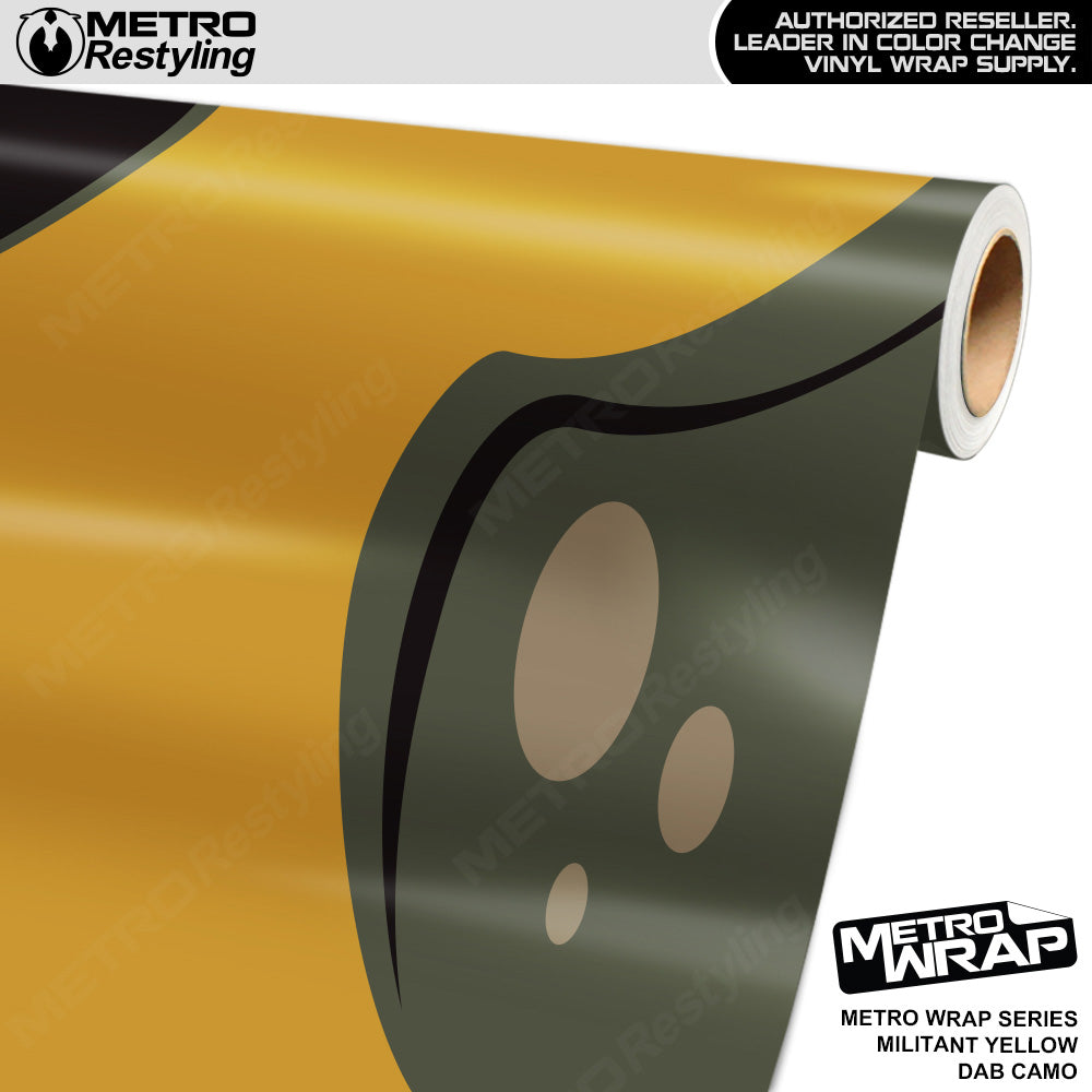 Metro Wrap Dab Militant Yellow Camouflage Vinyl Film