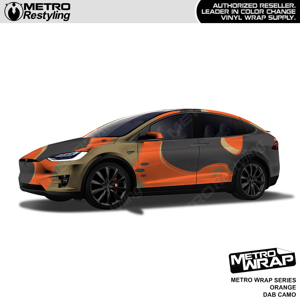 Metro Wrap Dab Orange Camouflage Vinyl Film