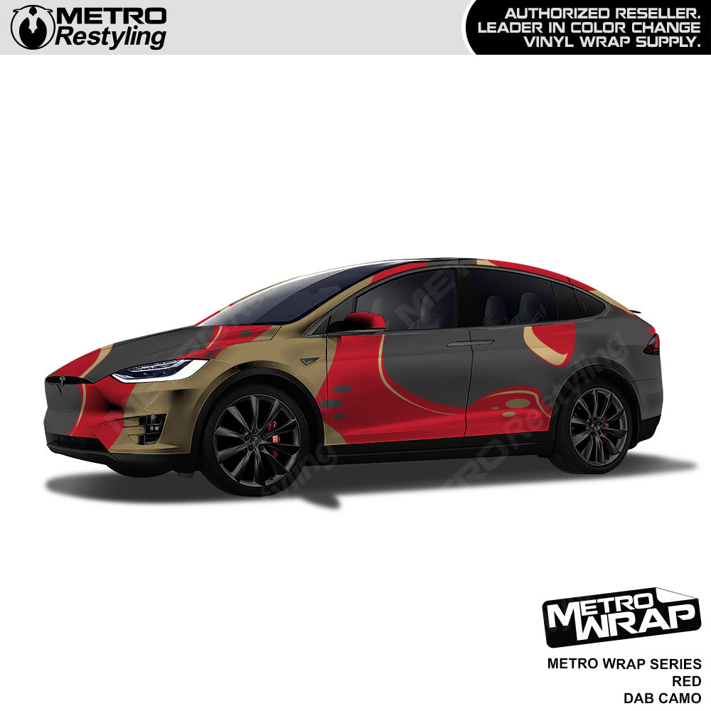 Metro Wrap Dab Red Camouflage Vinyl Film