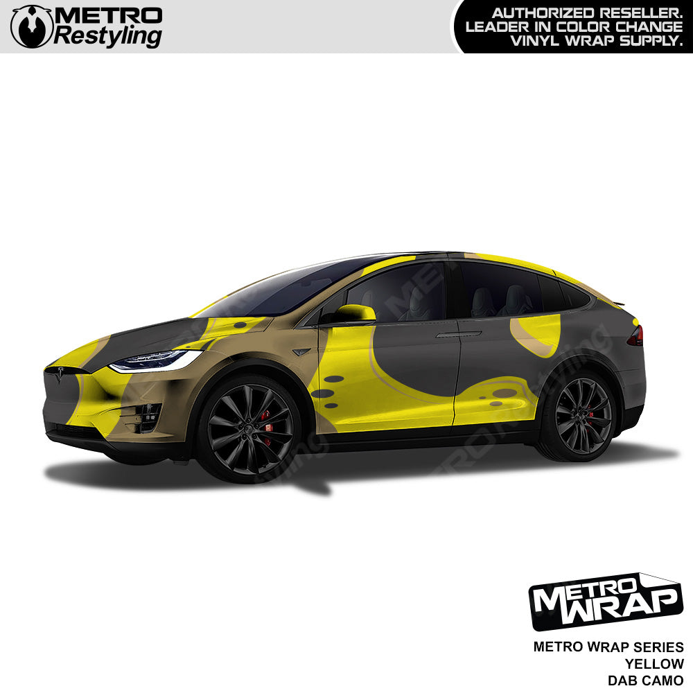 Metro Wrap Dab Yellow Camouflage Vinyl Film