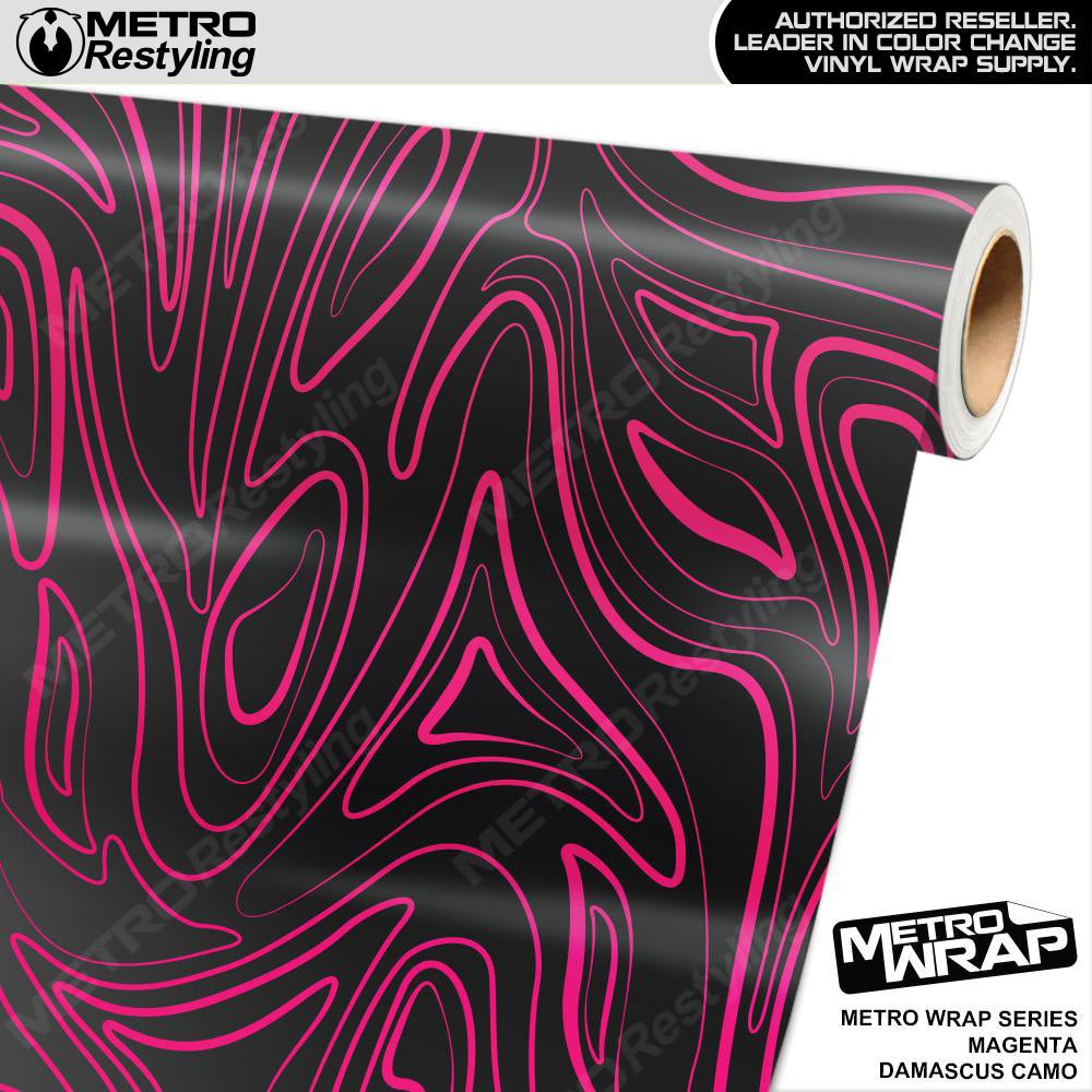 Metro Wrap Damascus Magenta Camouflage Vinyl Film
