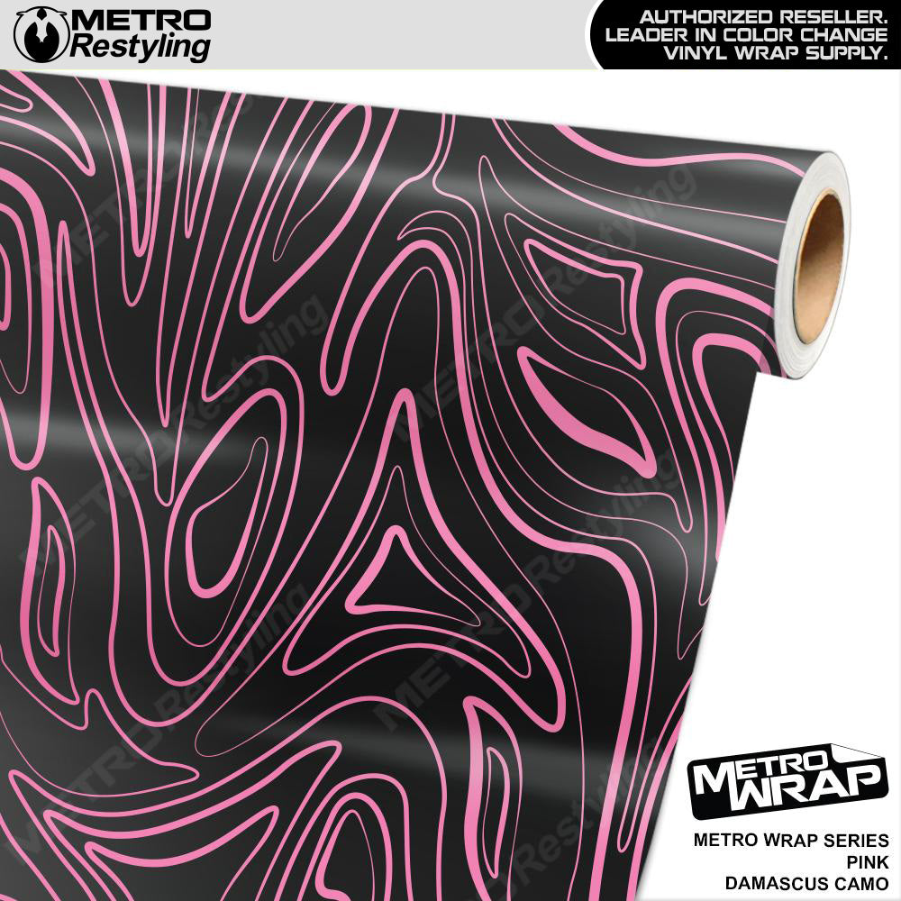 Metro Wrap Damascus Pink Camouflage Vinyl Film