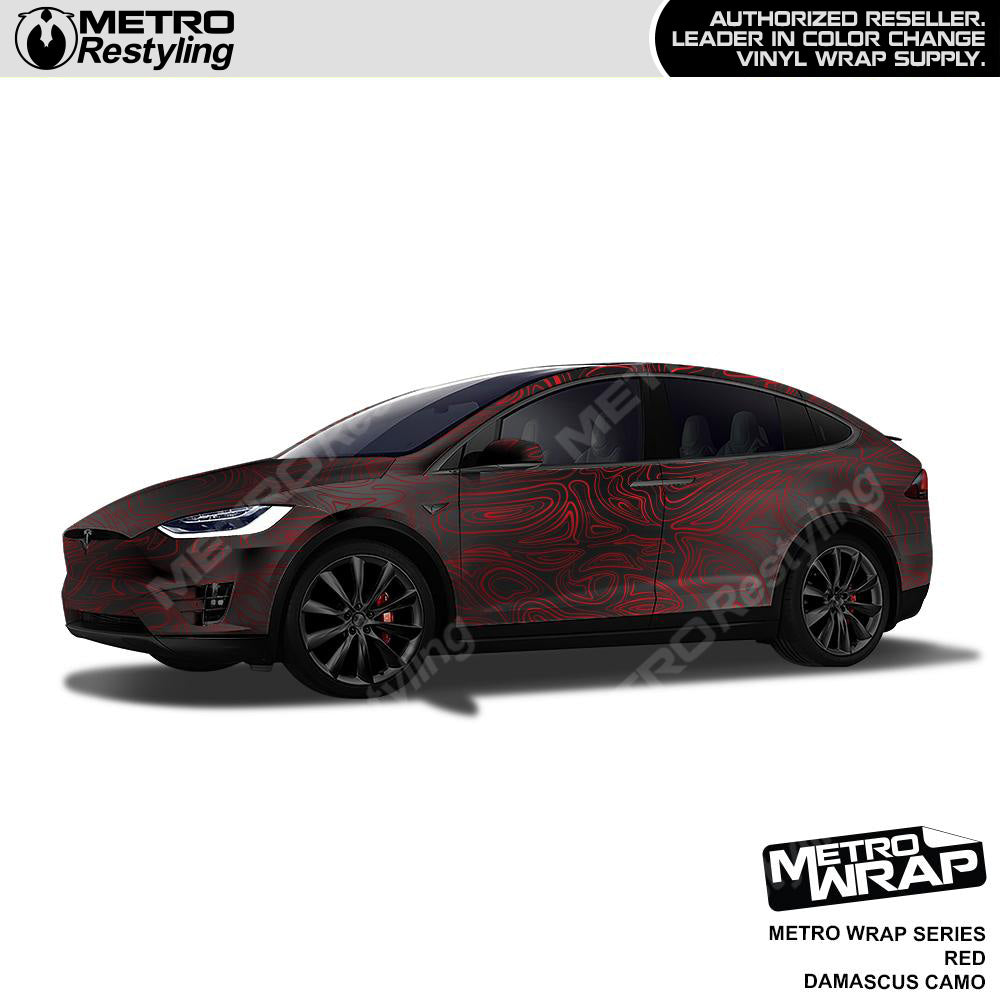 Metro Wrap Damascus Red Camouflage Vinyl Film