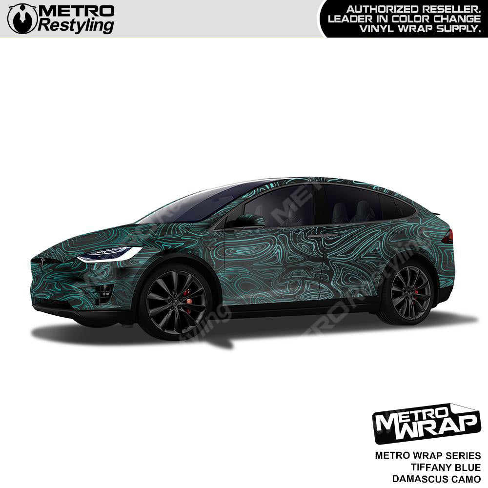 Metro Wrap Damascus Tiffany Blue Camouflage Vinyl Film