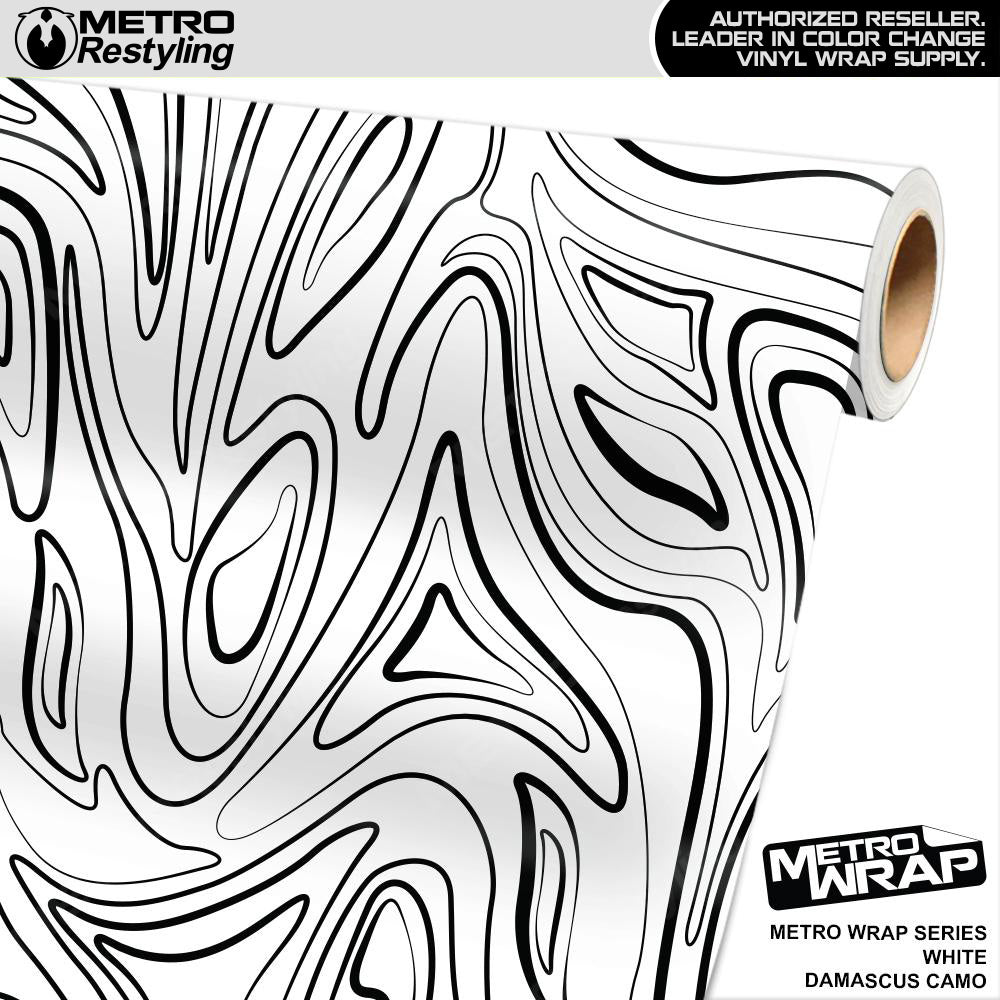 Metro Wrap Damascus White Camouflage Vinyl Film