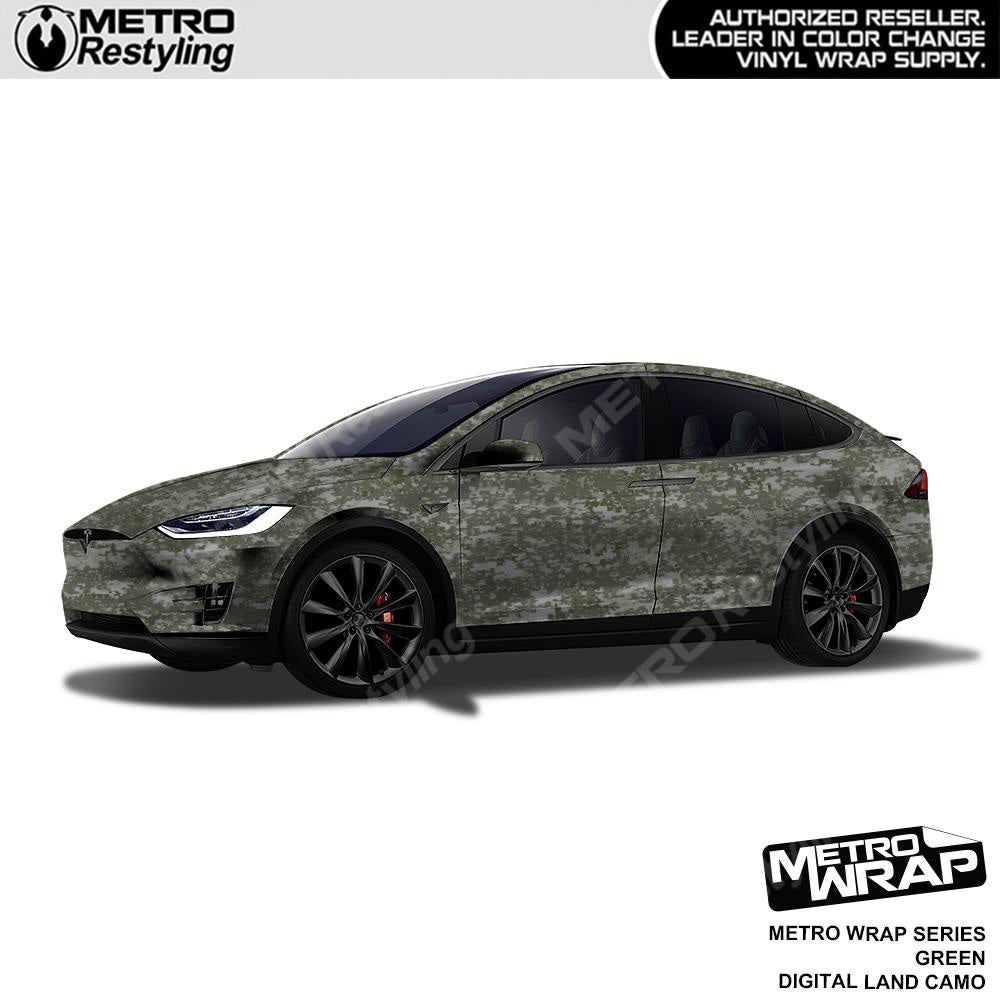 Metro Wrap Digital Land Green Camouflage Vinyl Film
