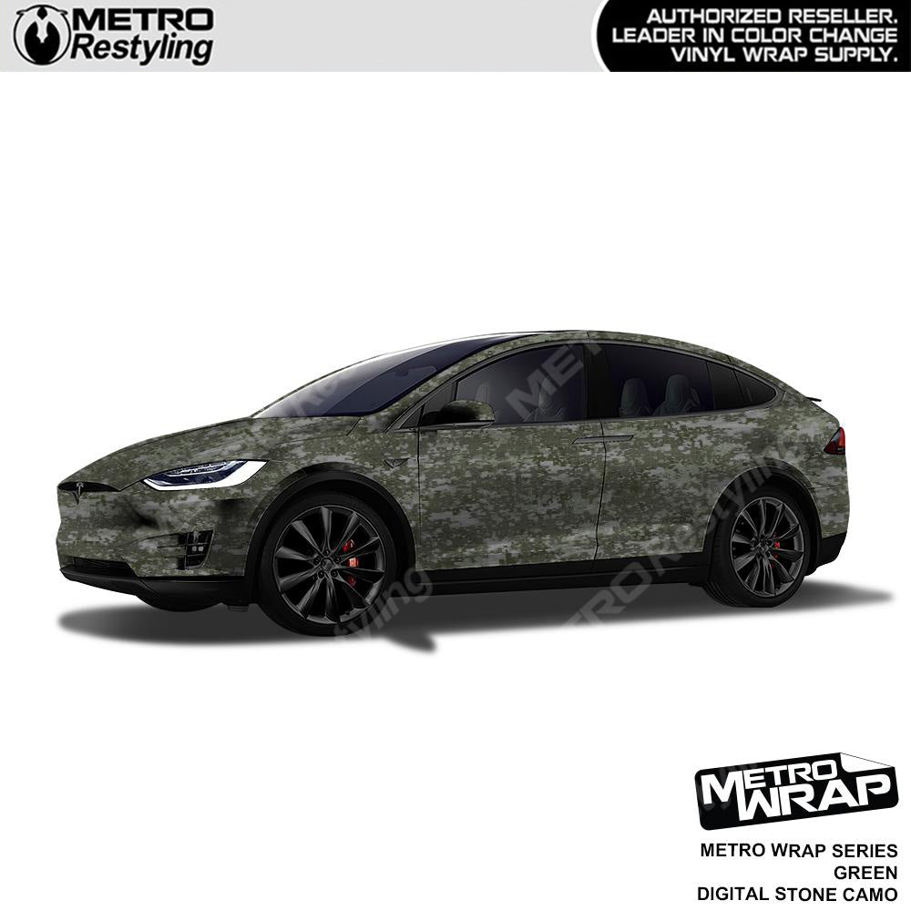 Digital Stone Green Camouflage Car Wrap