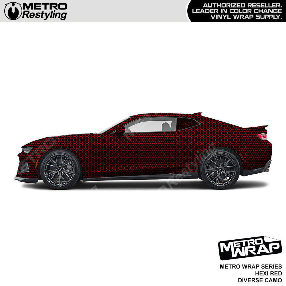 Metro Wrap Diverse Hexi Red Camouflage Vinyl Film