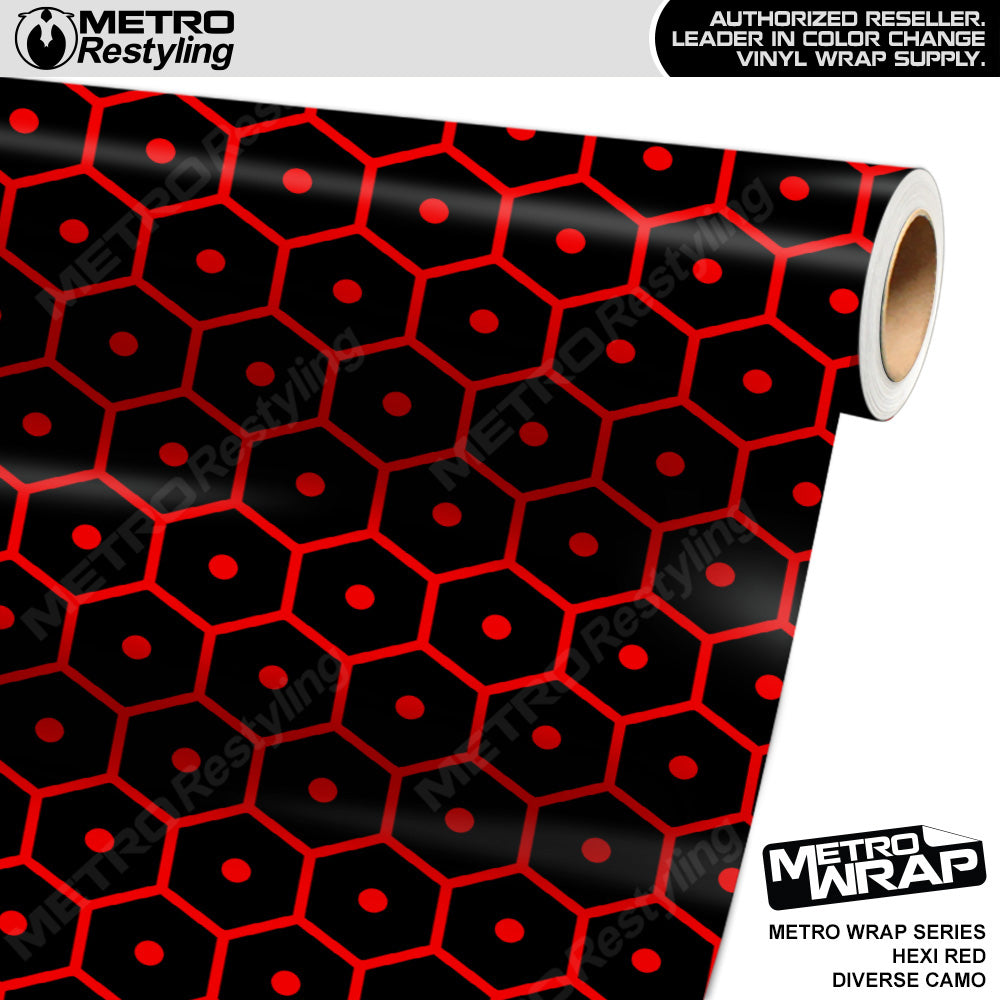 Metro Wrap Diverse Hexi Red Camouflage Vinyl Film