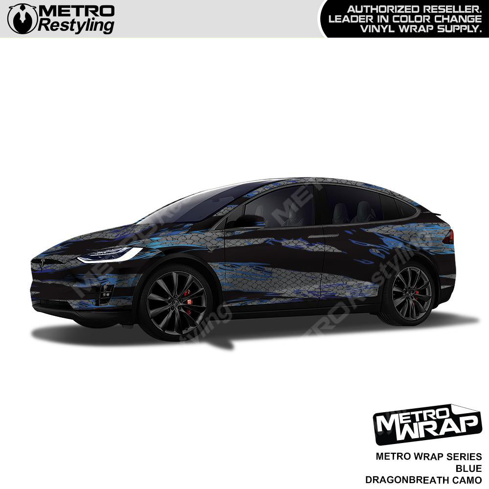 Metro Wrap Dragonbreath Blue Camouflage Vinyl Film